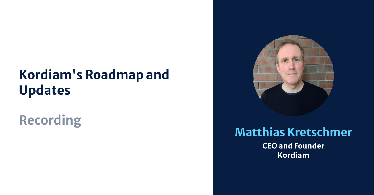 Kordiam's Roadmap and Updates