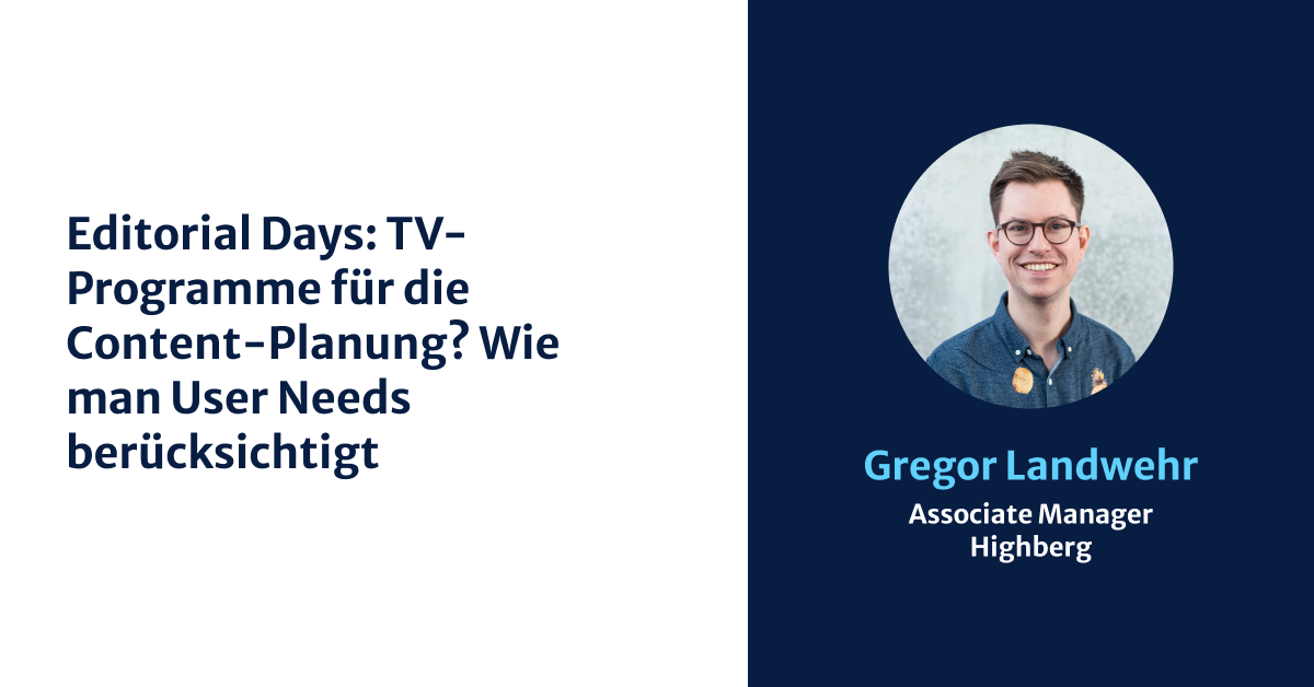 TV-Programme für die Content-Planung? Wie man User Needs berücksichtigt 