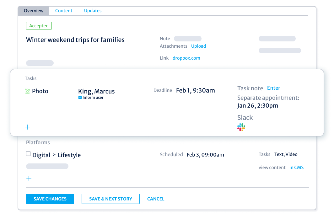 Fast and simple story creation using quick-entry functionality