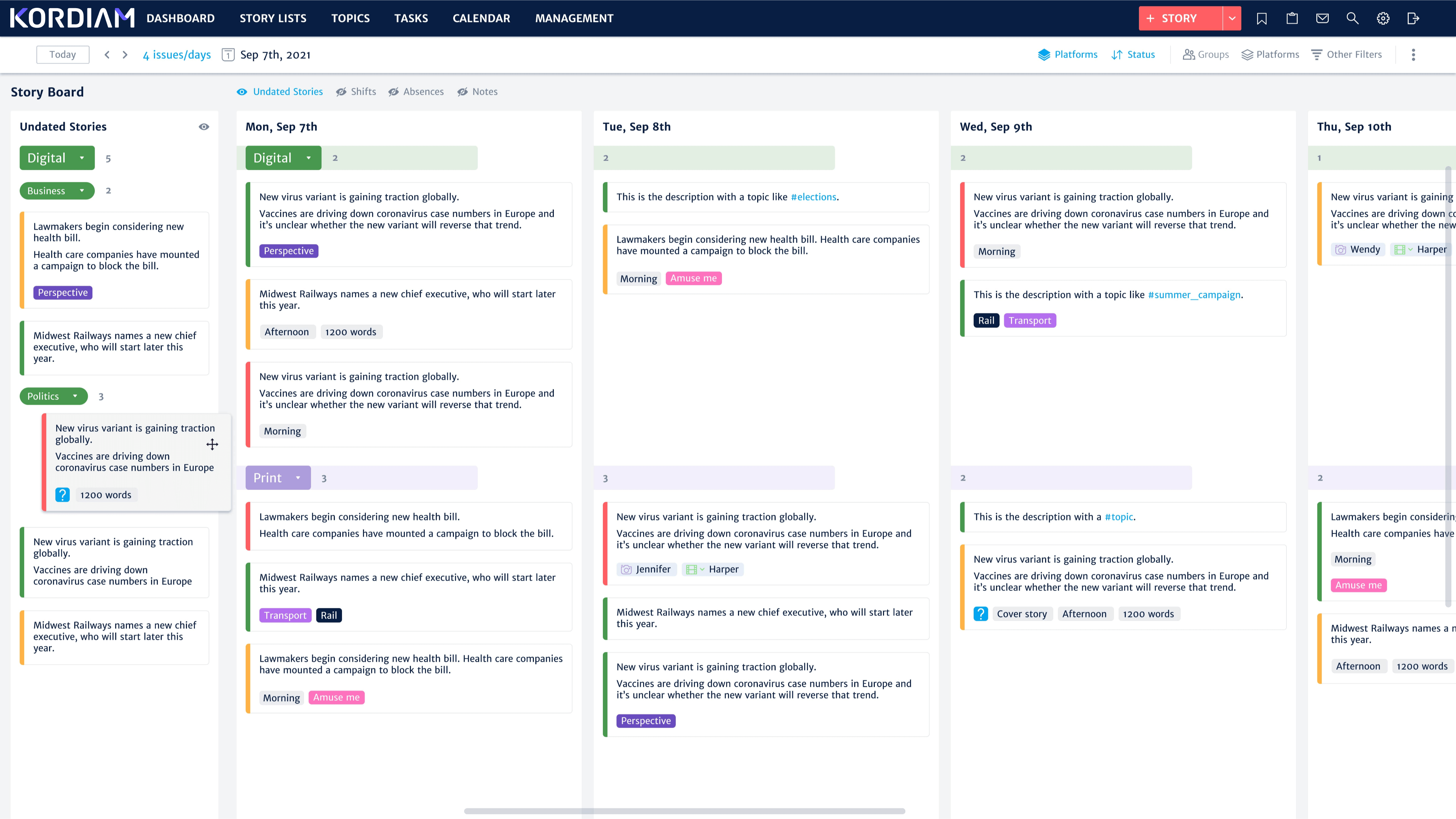 New story board Kordiam