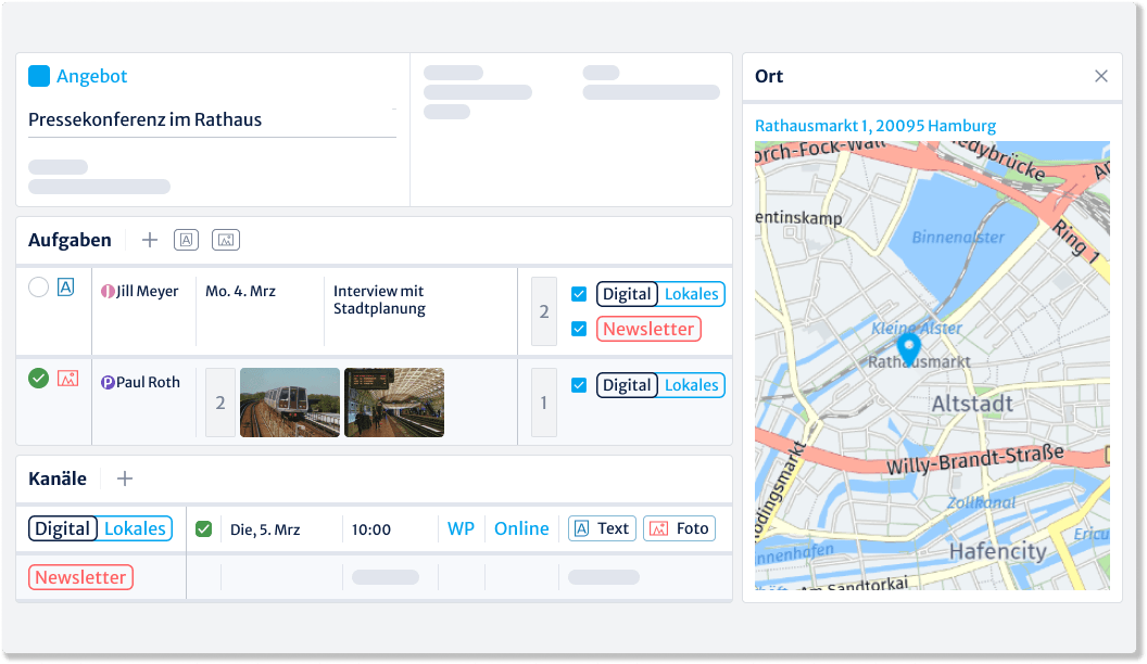 Kordiams Themenkarte mit Kontextbox