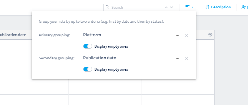 Empty Groupings Toggle